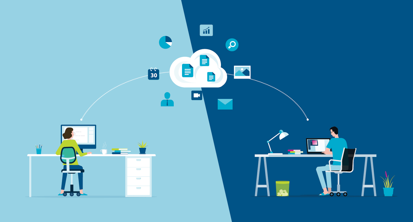 Illustration of cloud-based SAAS architecture